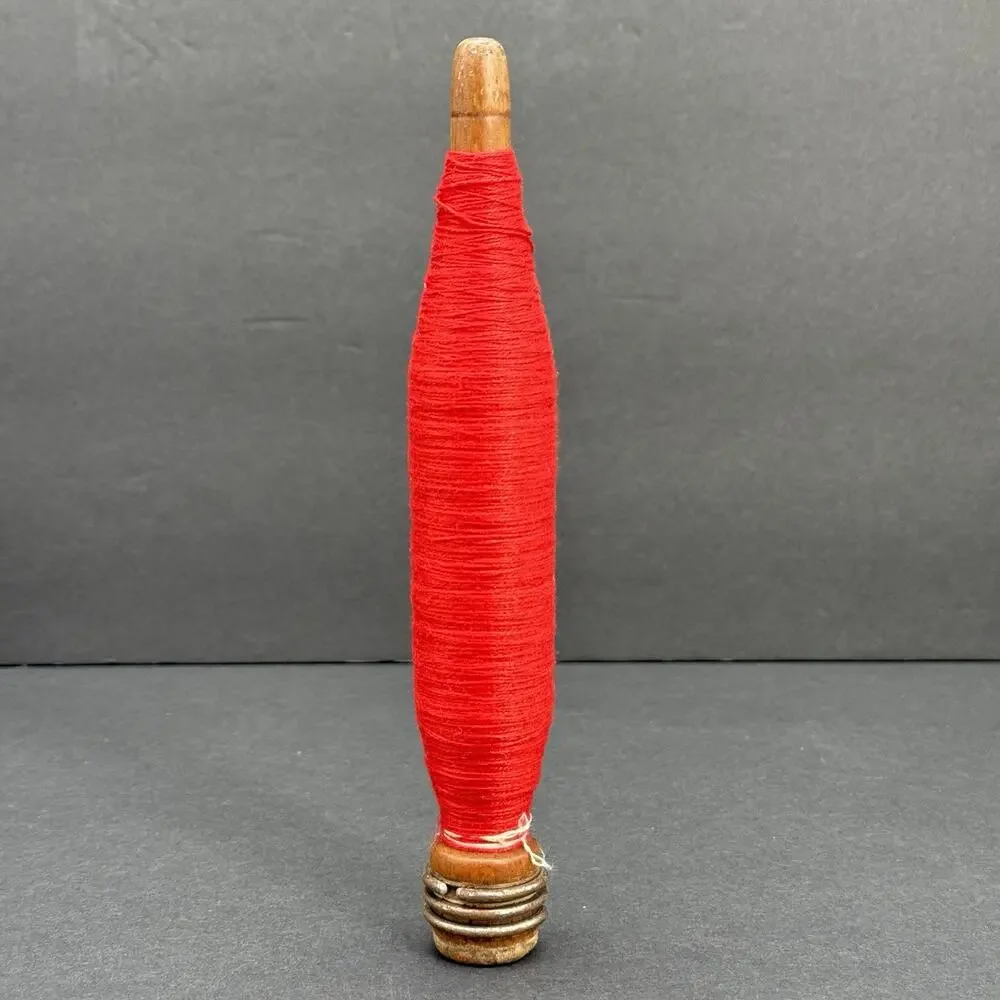 Set Of 5 Vintage Wooden Yarn Thread Wool Spool Spindle Bobbin Wood Loom 8''/9''